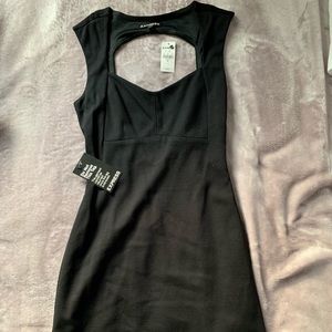 Keyhole Neck Black Dress